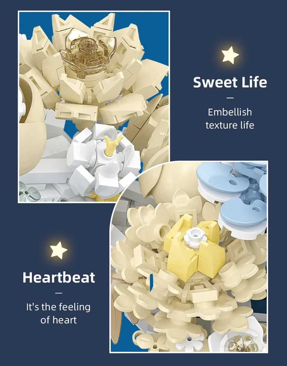 Moon Flowers – Fleurs Éternelles à Construire – Décoration Murale Suspendue