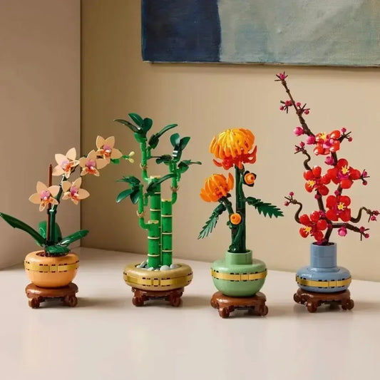 Fleurs Décoratives en Blocs de Construction – Collection Botanique à Assembler