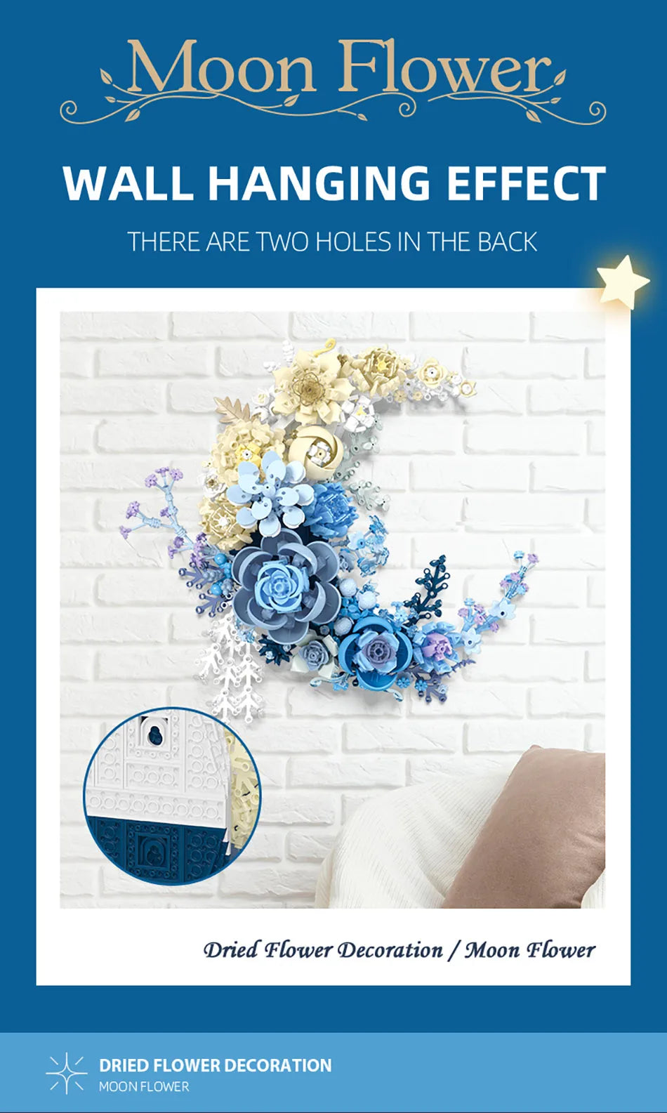 Moon Flowers – Fleurs Éternelles à Construire – Décoration Murale Suspendue