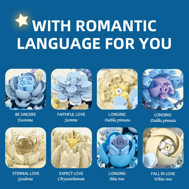 Moon Flowers – Fleurs Éternelles à Construire – Décoration Murale Suspendue