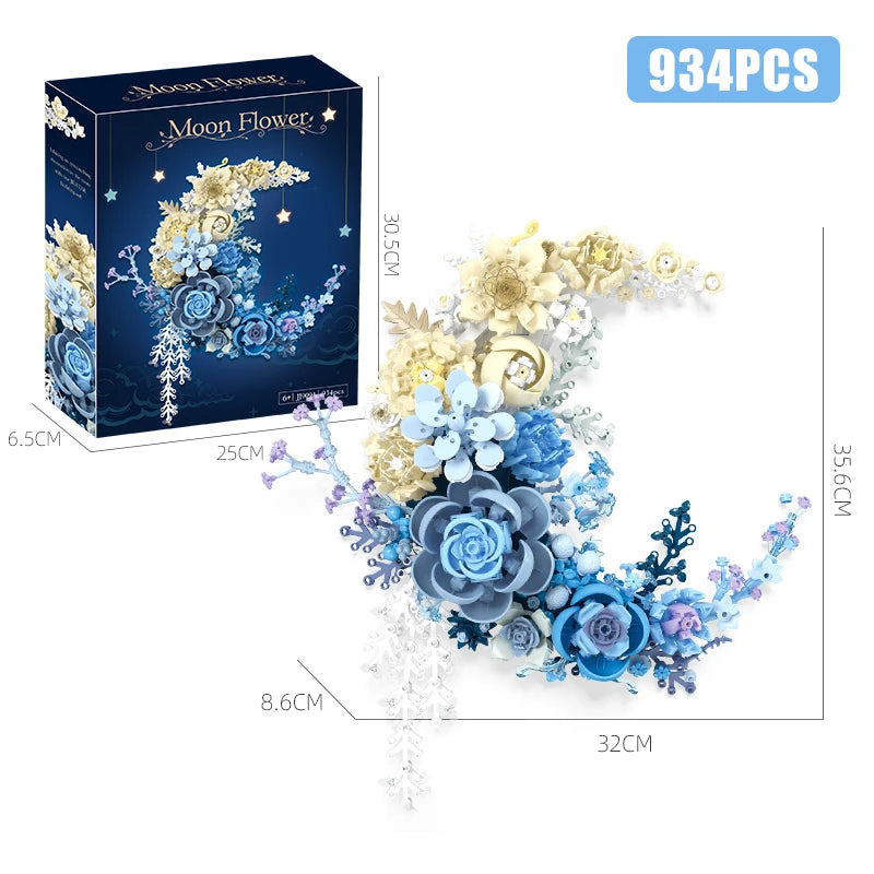 Moon Flowers – Fleurs Éternelles à Construire – Décoration Murale Suspendue