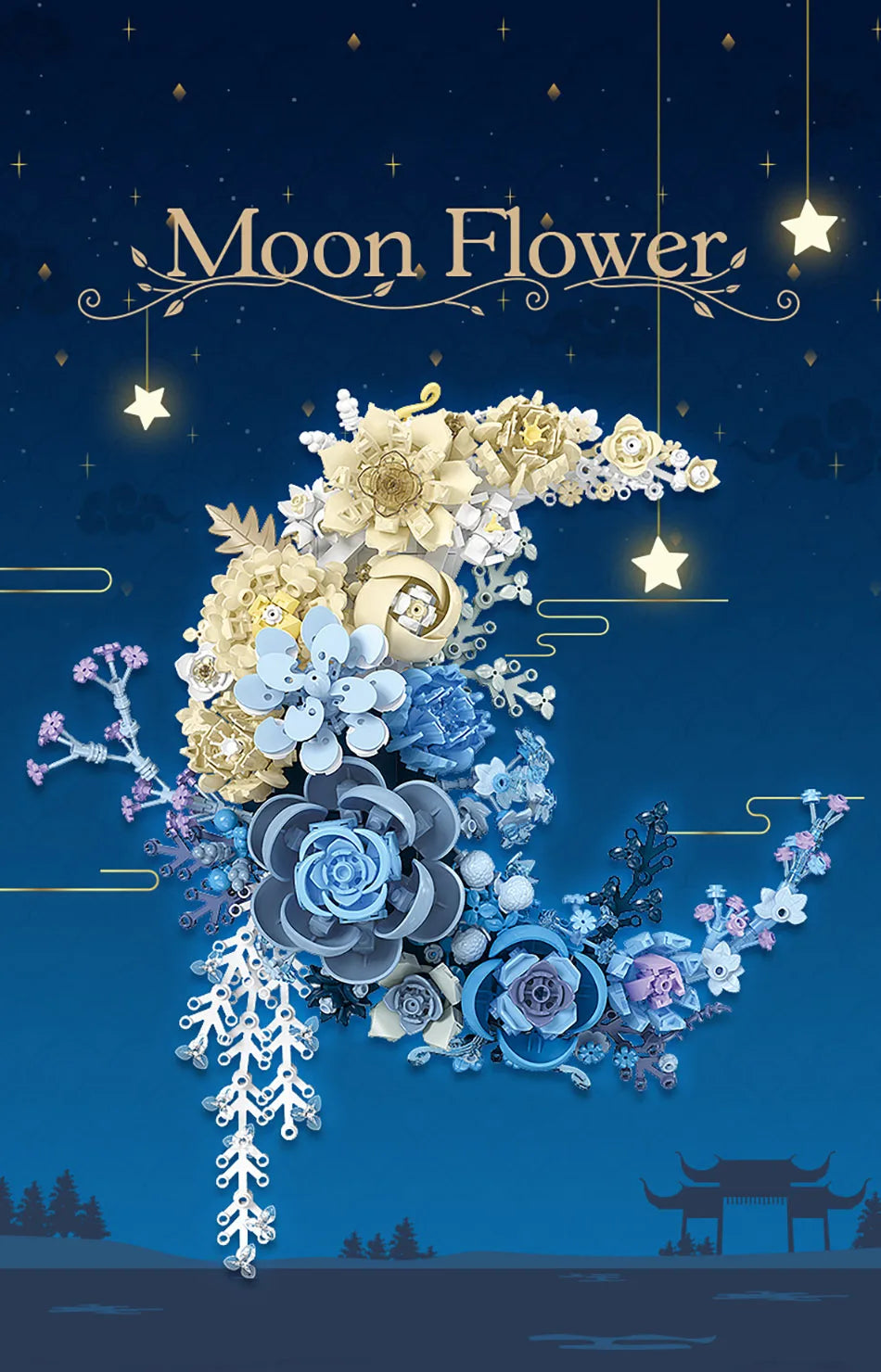 Moon Flowers – Fleurs Éternelles à Construire – Décoration Murale Suspendue