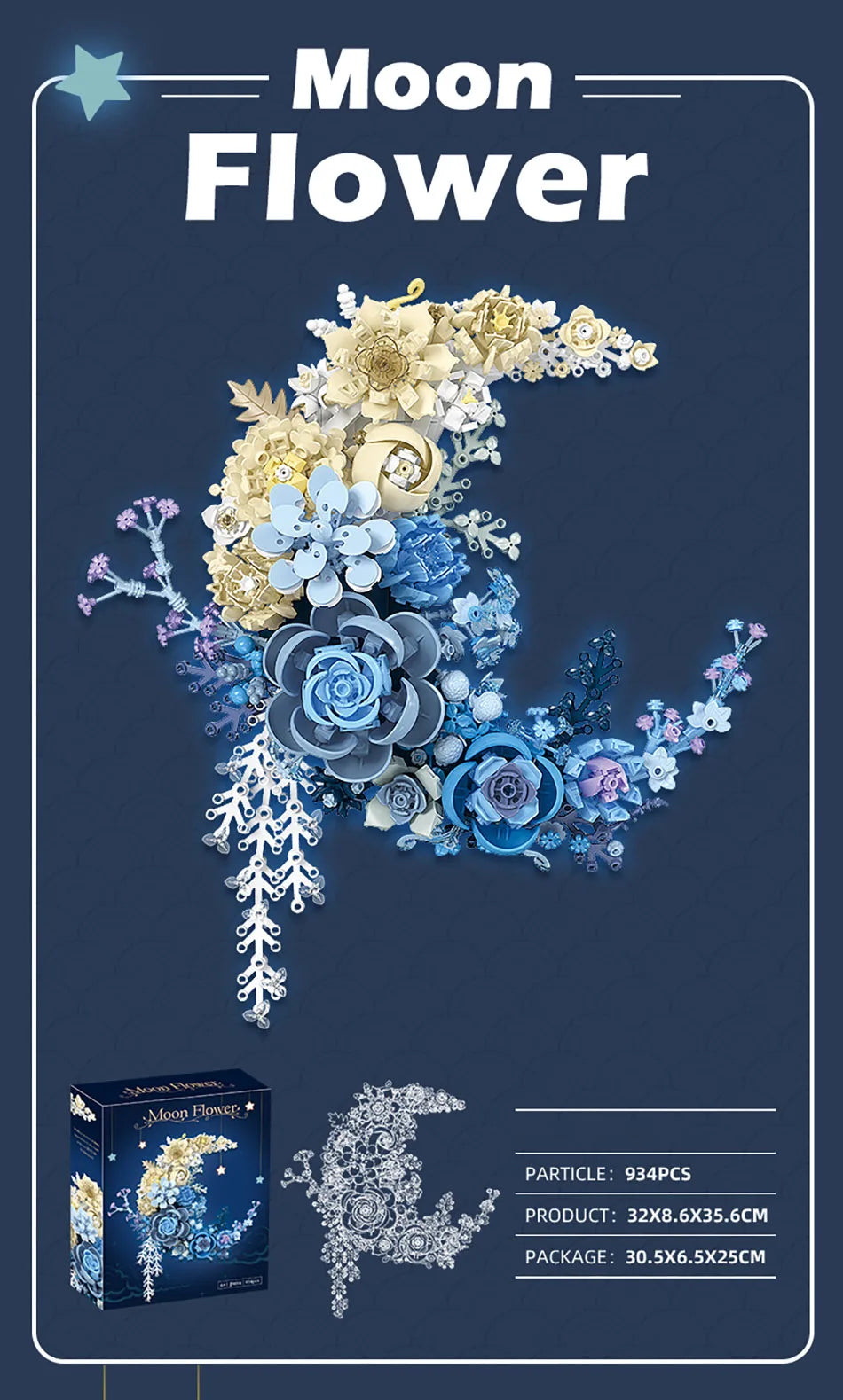 Moon Flowers – Fleurs Éternelles à Construire – Décoration Murale Suspendue