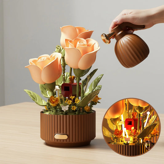 Bouquet de fleurs éternelles avec son arrosoir magique