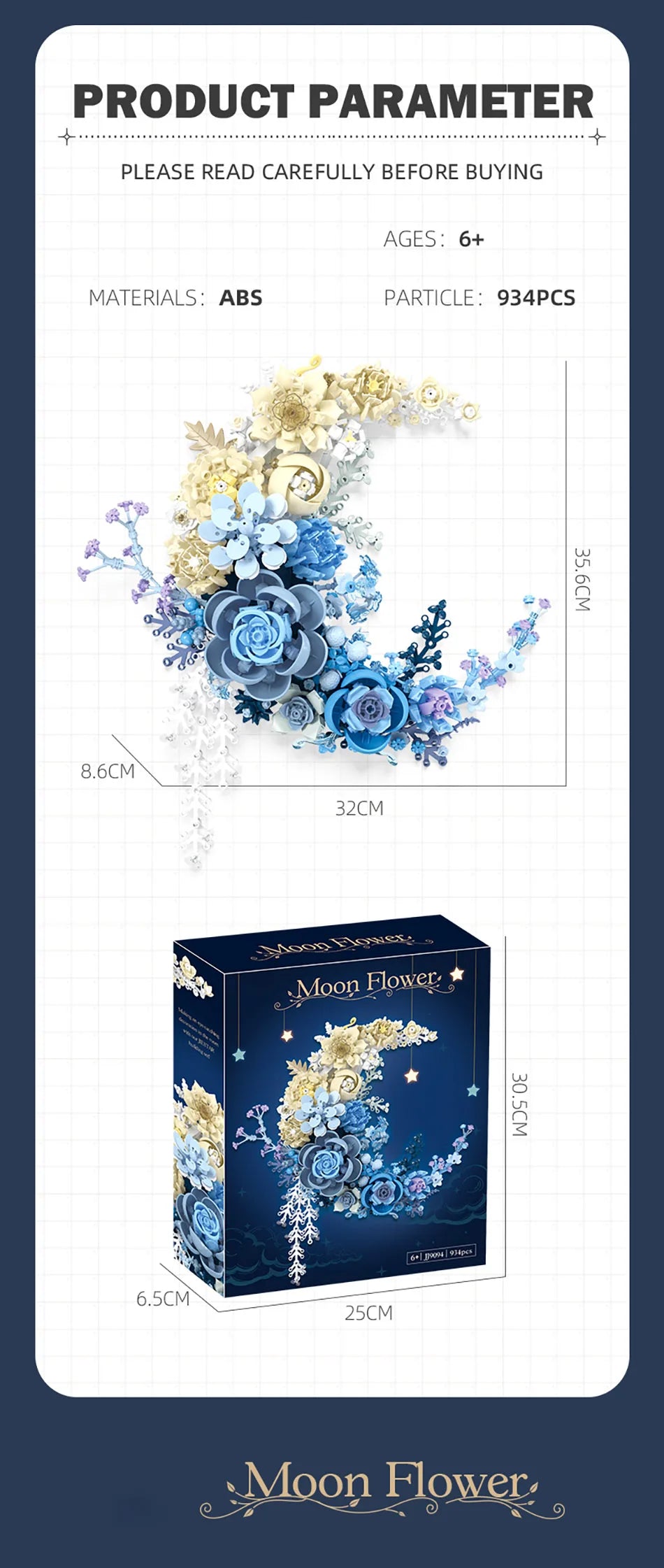 Moon Flowers – Fleurs Éternelles à Construire – Décoration Murale Suspendue